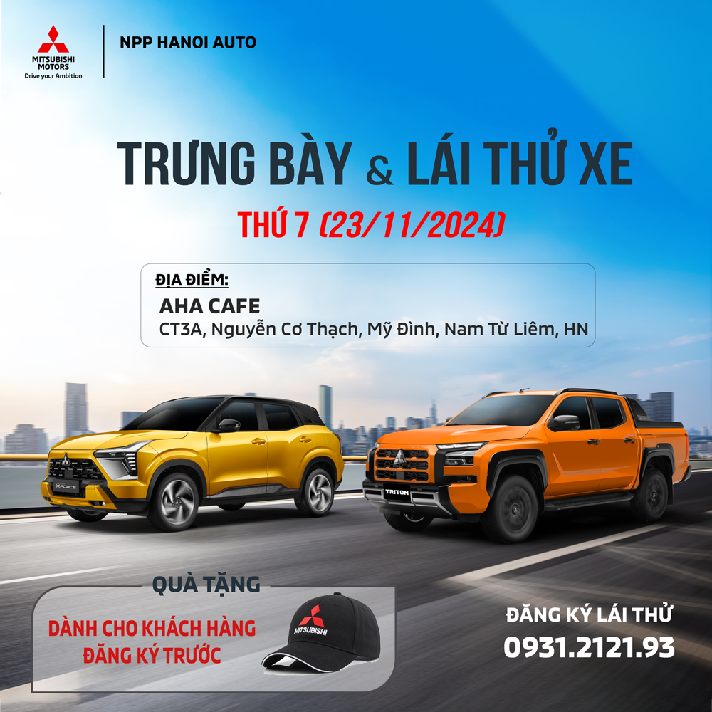 Sự kiện lái thử xe Mitsubishi tại khu vực Mỹ Đình, Hà Nội